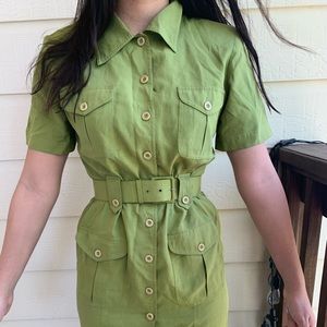 Green dress button up